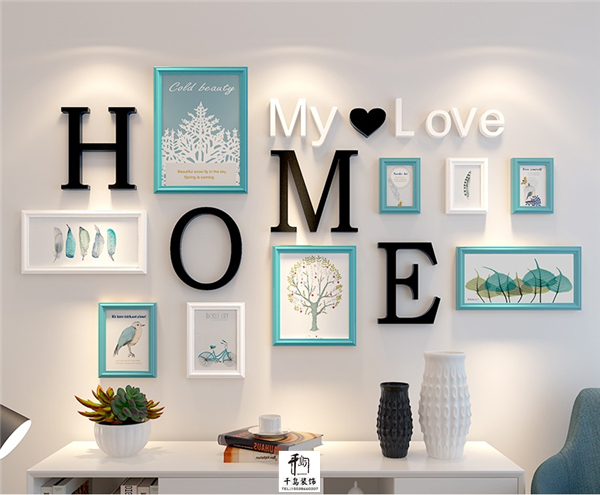 幾何圖形拼貼照片墻,美觀又有趣