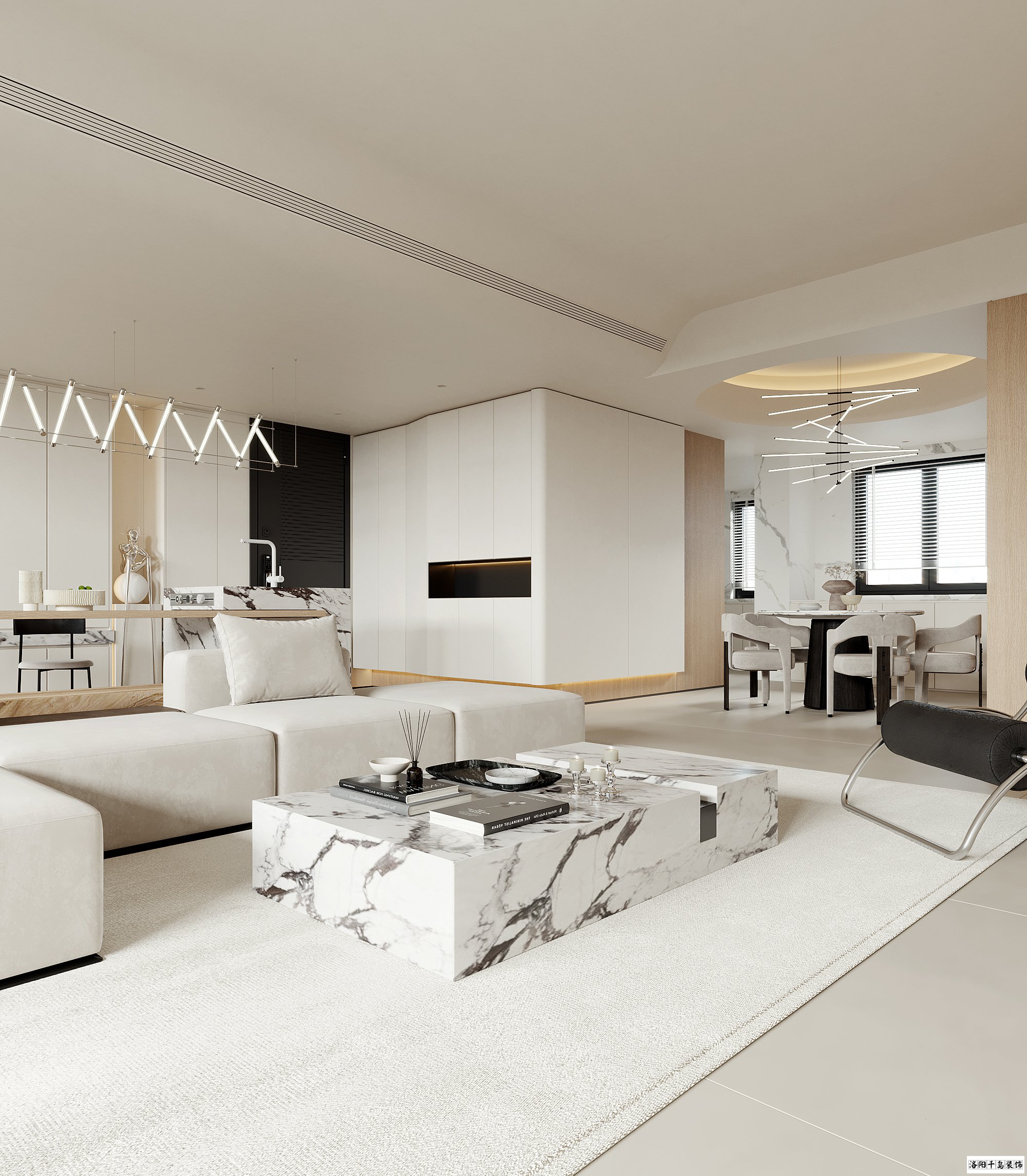 洛陽極簡風客餐廳裝修案例