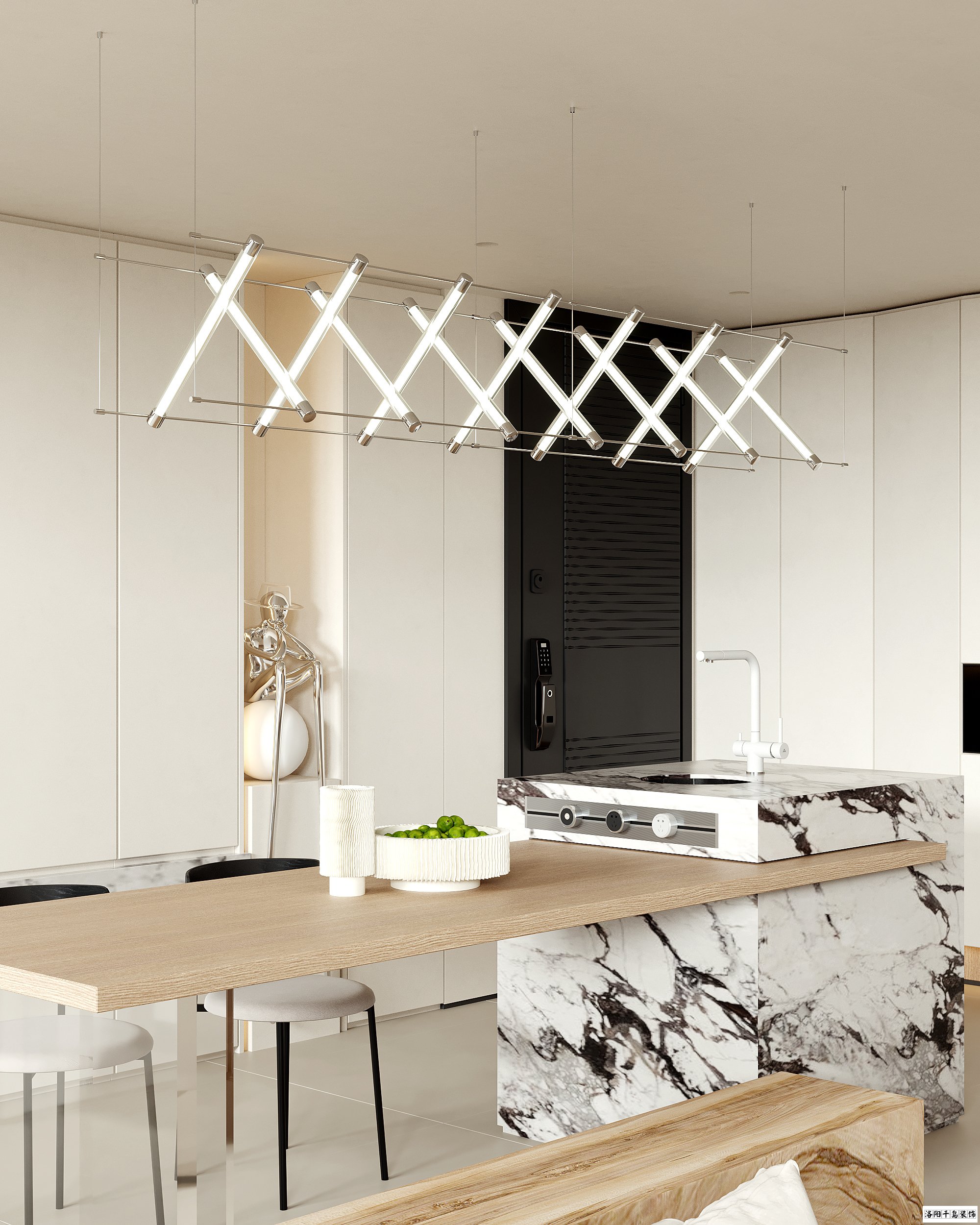 洛陽極簡風餐廳裝修案例